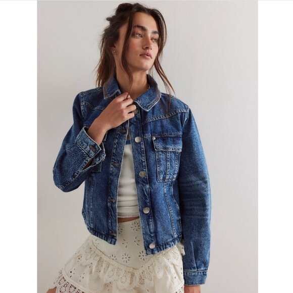 Free People Jackets & Blazers - new FREE PEOPLE Jade Denim Jacket  253